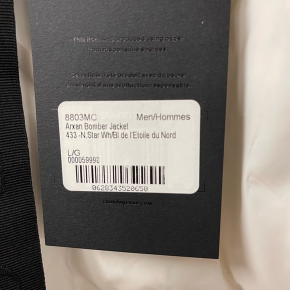 NWT Canada Goose x Angel Chen Arxan Bomber Jacket in White Mens Size Large - Picture 16 of 16